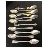 (10) Sterling Silver Spoons with Appetizer Fork
