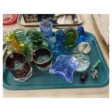 Art Glass Paperweights with Souvenir Glass