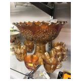 Carnival Glass Punch Bowl