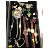 Costume Jewelry and Wristwatches