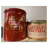 (2) Vintage Pretzel Tins