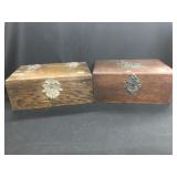 (2) Oak Hinge Top Boxes