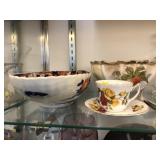 Porcelain Center Bowls w/ English Cup & Saucer