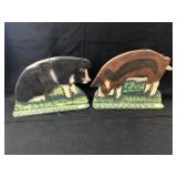 (2) Menno Folk Art Pig Stand-Ups