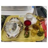 Crackle and Art Glass with Chinaware