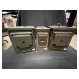 3 Metal Military Ammo Cans