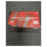 (20) Rds of .243 58 gr. Hornady Ammunition