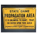 Vintage Steel State Game Propagation Area Sign