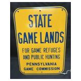 Vintage Steel State Game Lands Sign