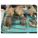 Brass Lamp Bracket with Lion Head Rings