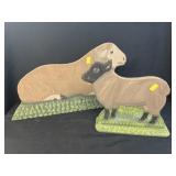 (2) Menno Folk Art Sheep Stand-Ups