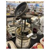 Alabaster Metal Framed Hanging Light