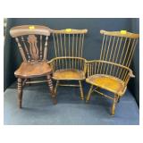 (3) Doll Chairs