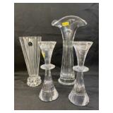Waterford and Rosenthal Vases with Candlesticks
