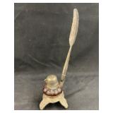 Silver Plated Inkwell with Fountain Pen