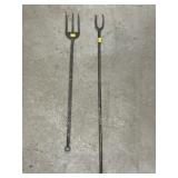 (2) Hand Forged Flesh Forks