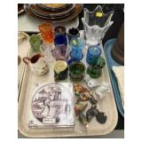 Art Glass Toothpick Holders with Figurines