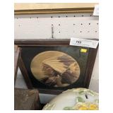 Framed Textured Print of Native American