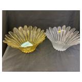 (2) Blenko Glass Serving Dishes with 6 Bowls