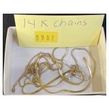 (2) 14K Necklaces with Bracelet
