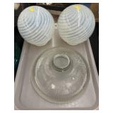Opalescent and Clear Glass Lamp Shades