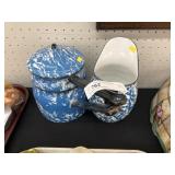 (2) Pieces of Blue Agateware