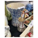 Stoneware Vase and Mexican Pottery Pitcher