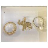 (2) 14K Rings with Charm