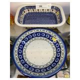 (2) Pieces of Hand Painted Polish Pottery