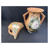 Roseville Wall Pocket with Unmarked Vase