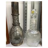 Silver Overlay Decanter Bottle