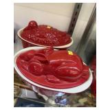 (2) Cast Iron Enameled Terrines