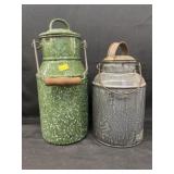 (2) Agateware Cream Pails