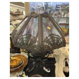 19th Century Slag Glass Table Fluid Light