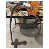 Primitive Wrought Iron Griddle with Stand