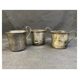 (3) Sterling Silver Mugs