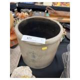 Blue Slip Decorated Storage Crock