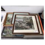 Framed Lithograph of Theodore Roosevelt, etc.