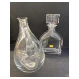 Crystal Pitcher with Decanter Bottle