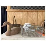 Goose Decoy, Baskets, Chamber Pot