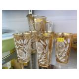 Vintage Marigold Water Pitcher Set