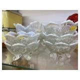 (6) Opalescent Footed Bowls