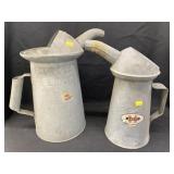 (2) Vintage Galvanized Oil Cans