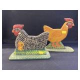 (2) Menno Folk Art Chicken Stand-Ups