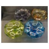 (4) Art Glass Compotes