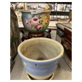 Porcelain and Pottery Planters with Stand
