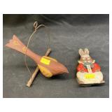 Unsigned Carved Wood Bird with Door Knocker