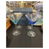 (4) Waterford Crystal Martini Glasses