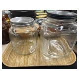Glass and Turned Wood Canisters