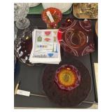 (5) Pieces of Ruby Art Glass